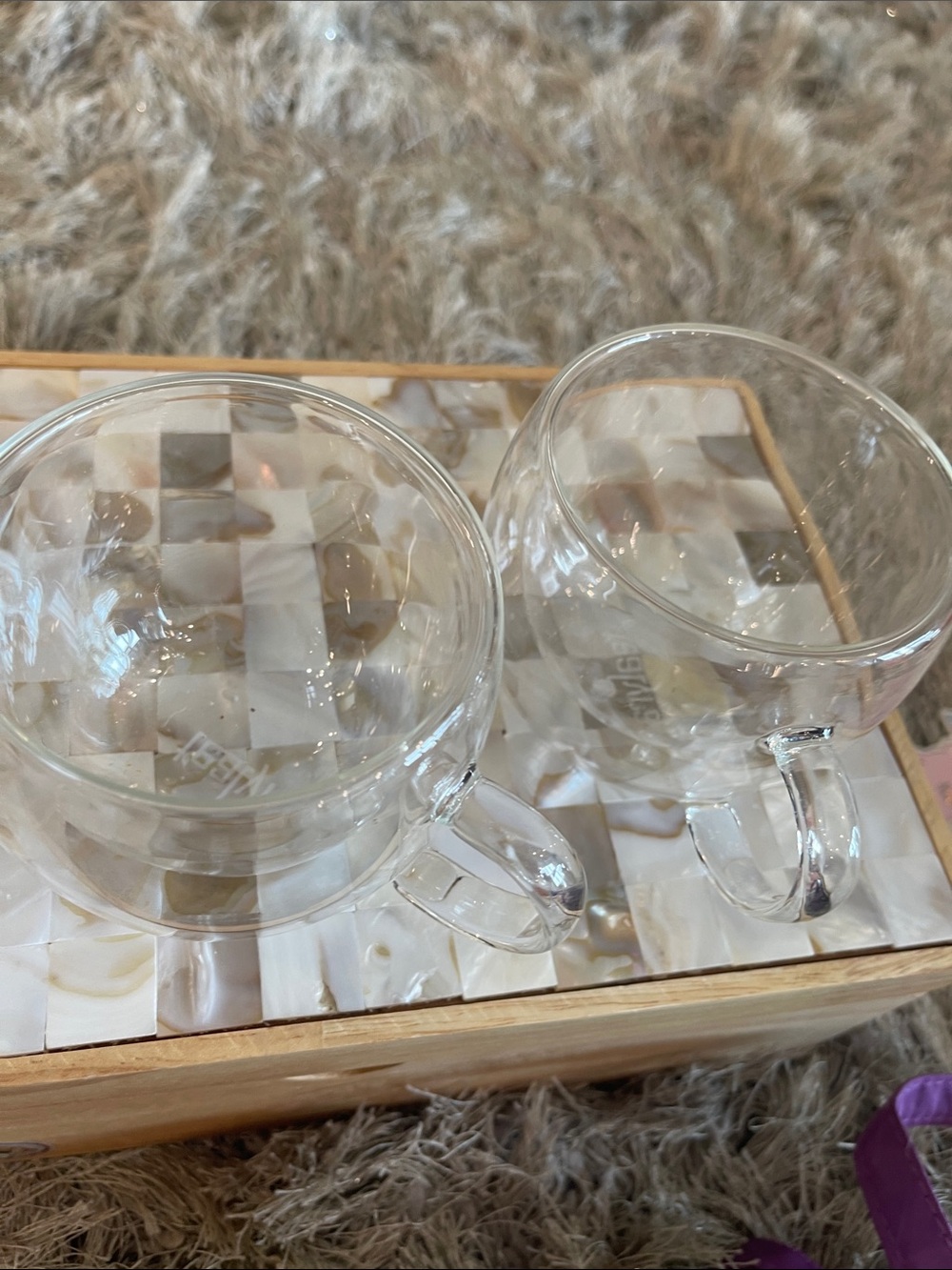 Clear Double-Walled Glass Mugs - Set of 2